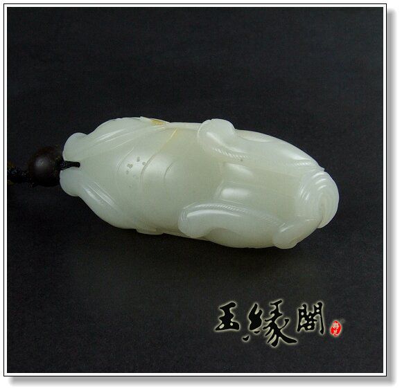 羊脂白玉籽料 貔貅把件