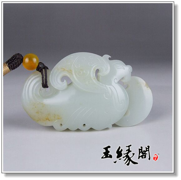 白玉籽料 仿古凤把件