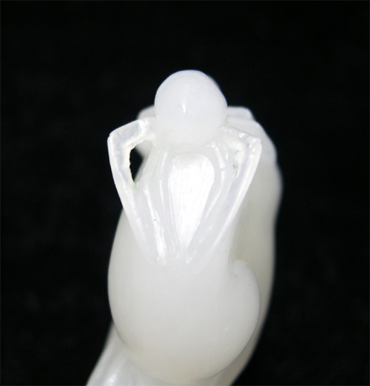 羊脂白玉籽料挂件 灵芝