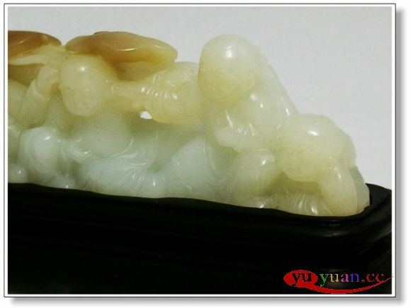 糖白玉摆件 五子登科