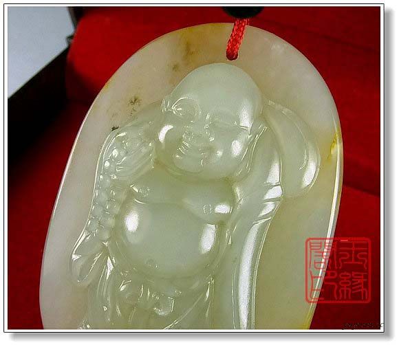 白玉籽料把件 布袋佛