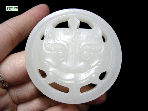 羊脂白玉 兽面璧