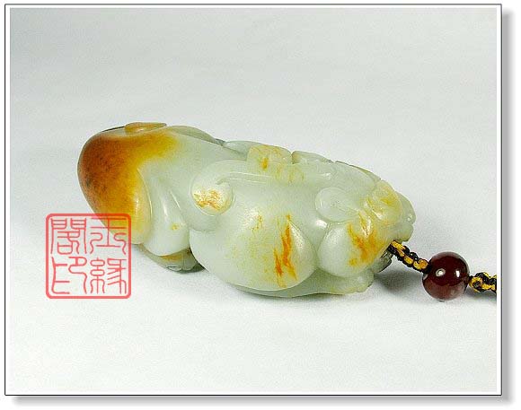 红皮籽料把件 辟邪兽