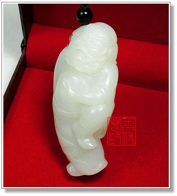 羊脂白玉把件 钟馗