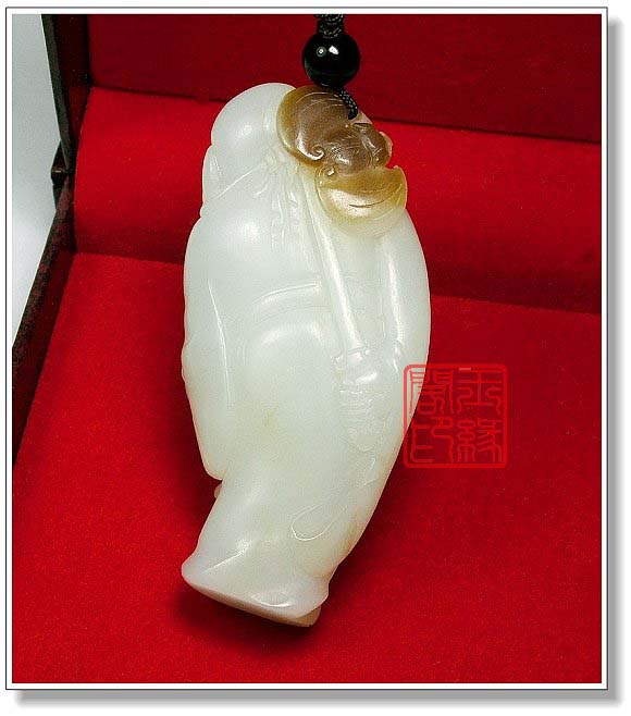 羊脂白玉把件 钟馗