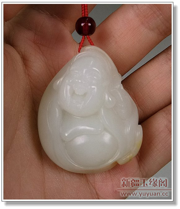 羊脂白玉籽料挂件 佛