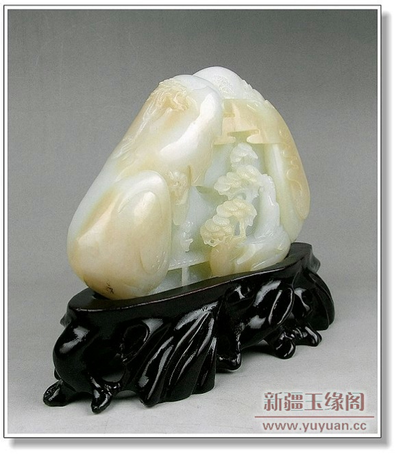 羊脂白玉摆件 访友山子