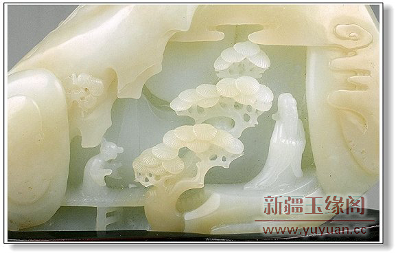 羊脂白玉摆件 访友山子