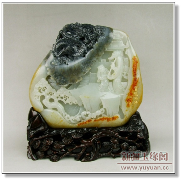秋梨皮籽料摆件 画龙点睛