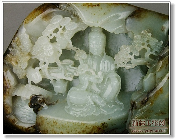 褐皮籽料摆件 观音