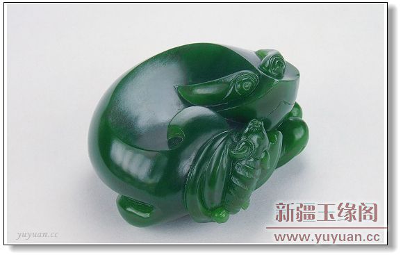 碧玉 金蟾把件