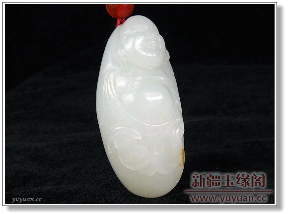 白玉籽料 佛引福来把件