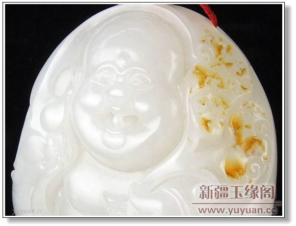 羊脂白玉籽料 如意佛把件