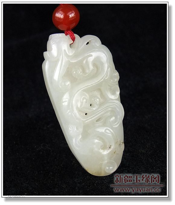 白玉籽料挂件 龙凤呈祥璧