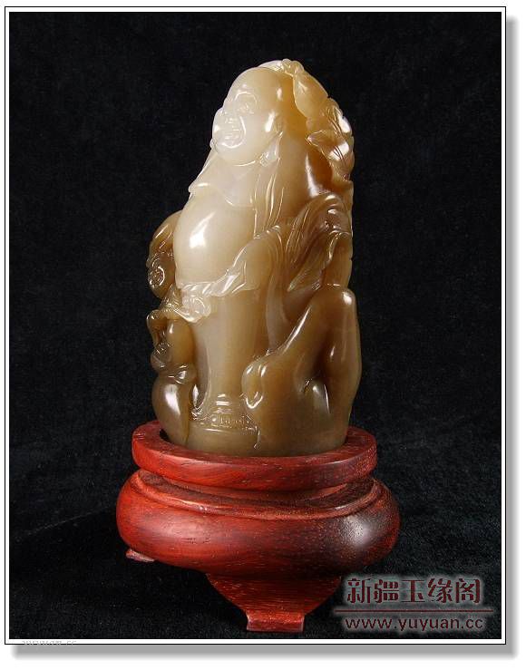糖玉摆件 童子戏佛