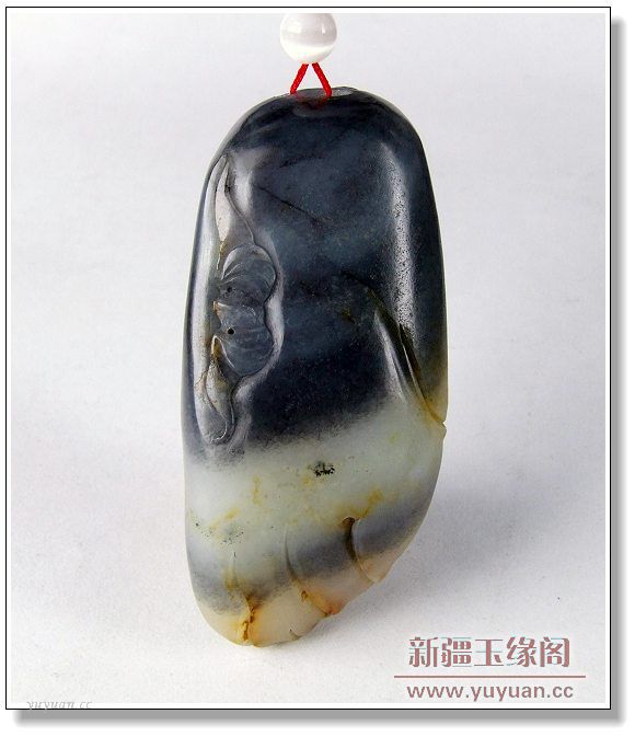 墨玉籽料 钟馗引福把件