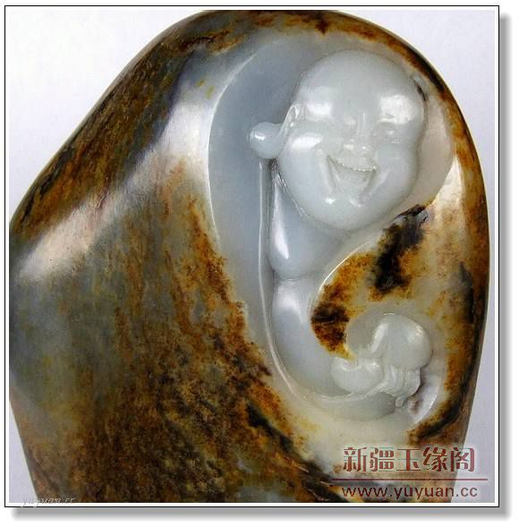 褐皮籽料把件 佛