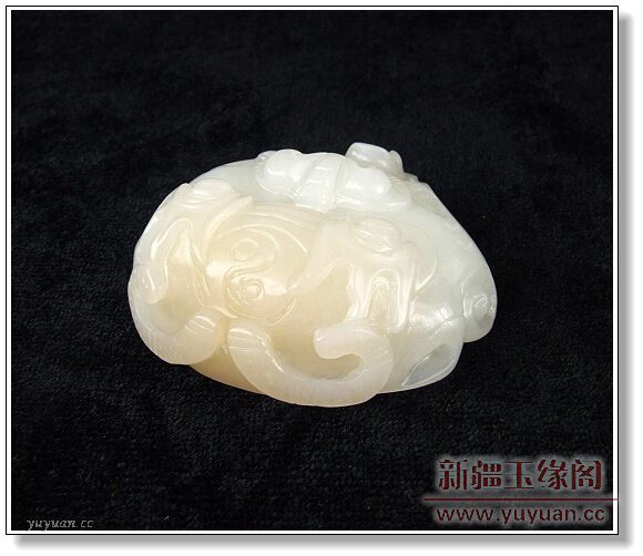 羊脂白玉腰扣 鬼头