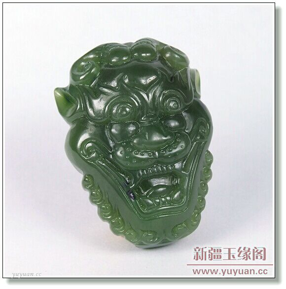 碧玉腰扣 兽头