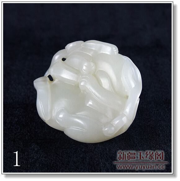 白玉籽料把件 母子情深