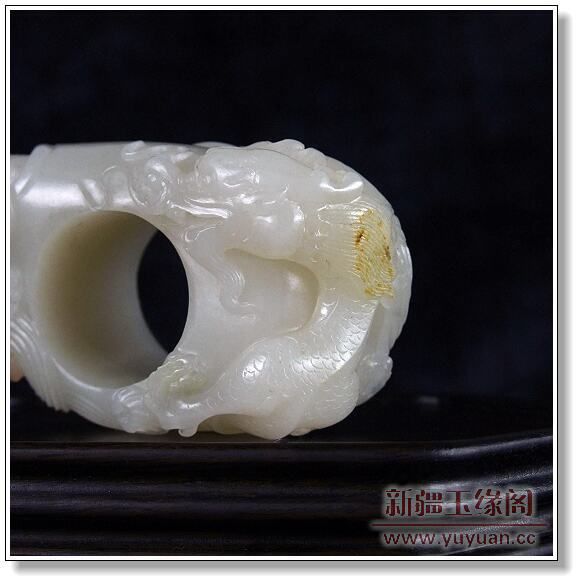 黄皮籽料 猛龙过江扳指