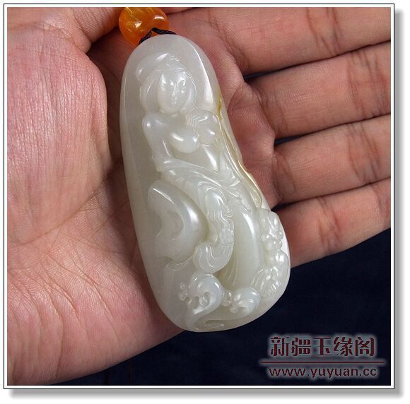 白玉籽料把件 贵妃