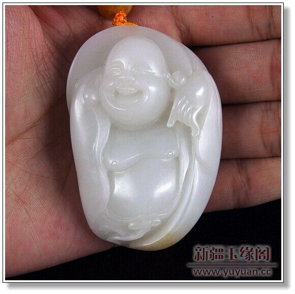 羊脂白玉籽料把件 佛