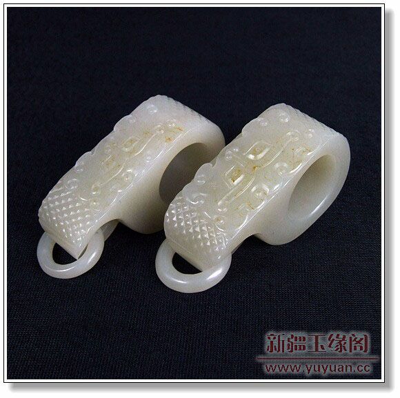 白玉籽料扳指 兽面