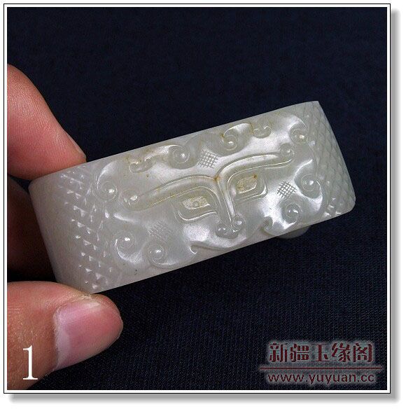 白玉籽料扳指 兽面