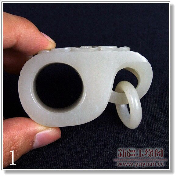 白玉籽料扳指 兽面
