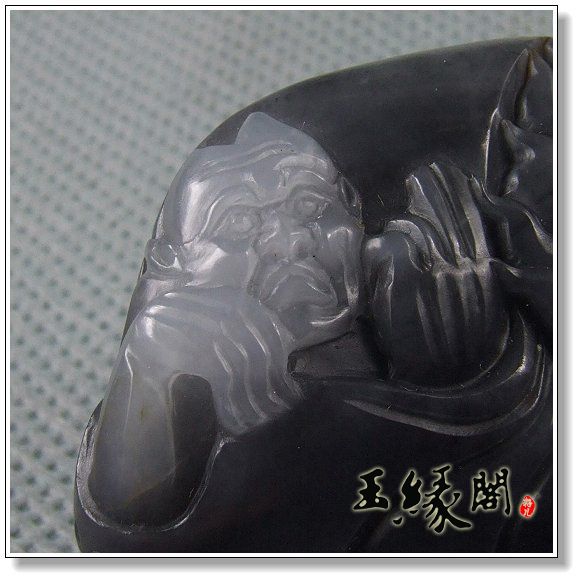 墨玉籽料把件  钟馗捉鬼