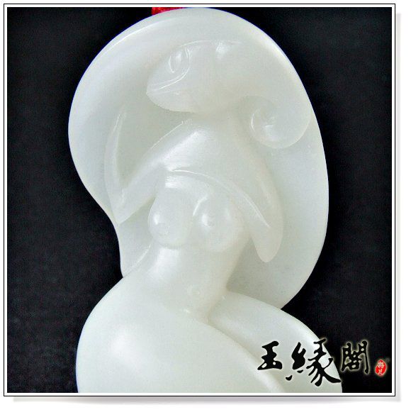羊脂白玉挂件 秋思