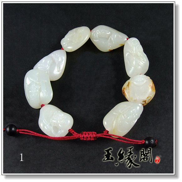 白玉籽料 八仙手链