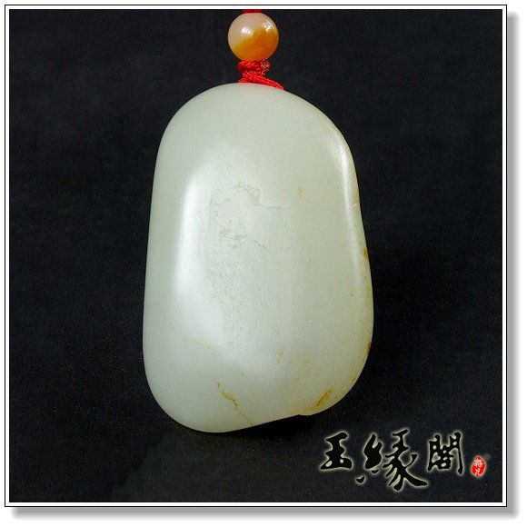 白玉籽料把件  蝶恋花