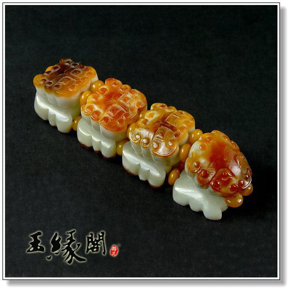 黄皮籽料  兽面手链