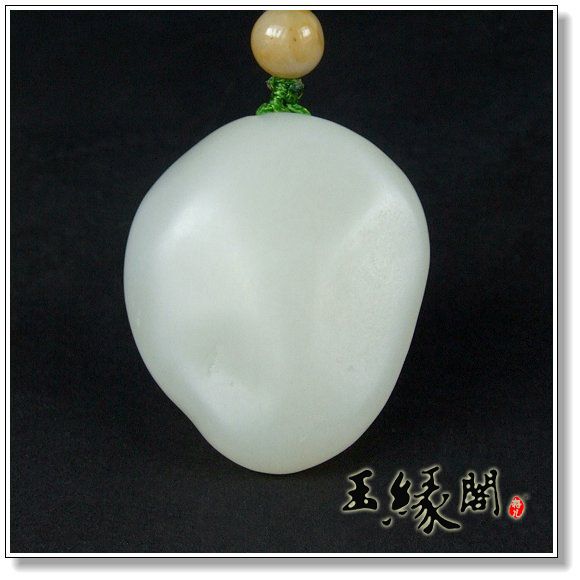 羊脂白玉籽料  和合二仙把件