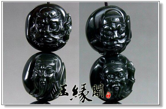 黑碧玉籽料 八仙手链