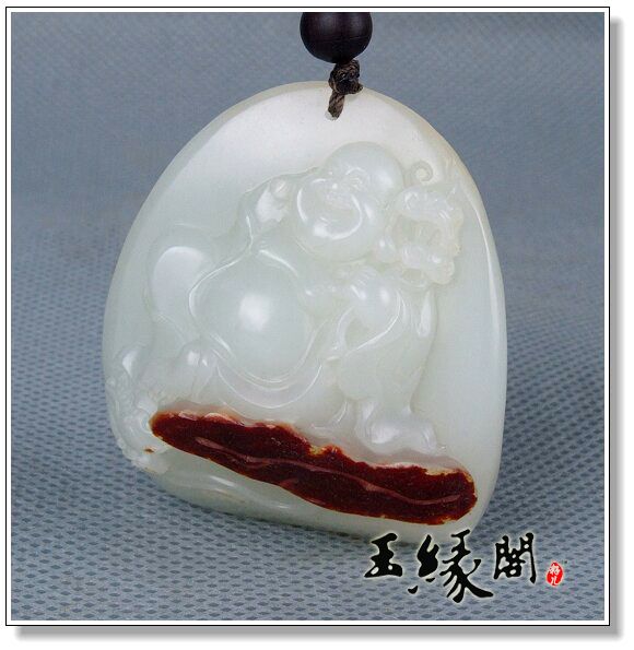枣红皮籽料把件 佛