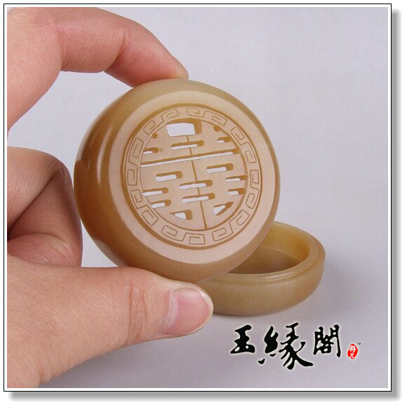 糖玉摆件 双喜粉盒