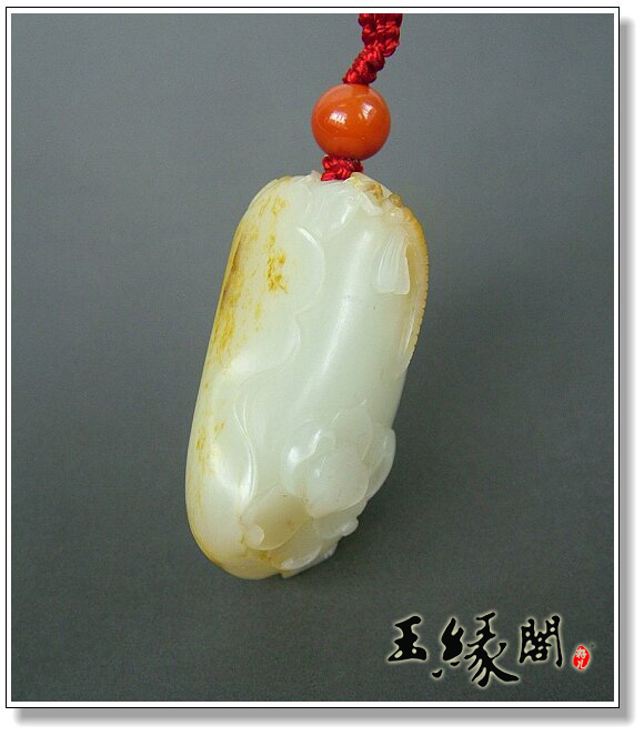 羊脂玉籽料挂件 婷婷玉立