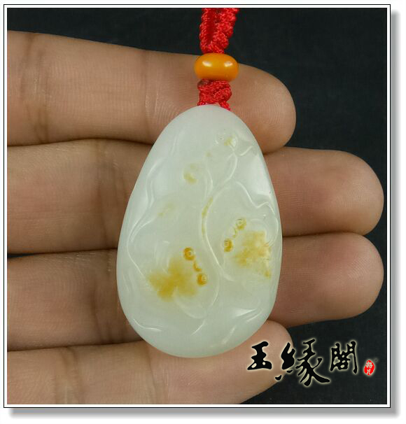 白玉籽料挂件 连年有余