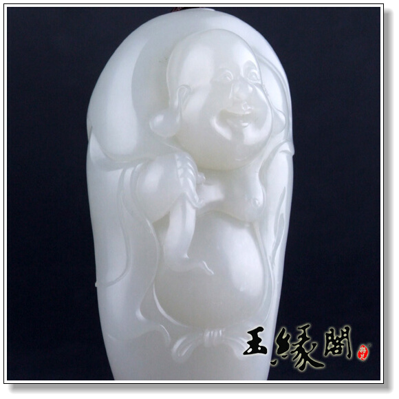 白玉籽料把件 笑面佛