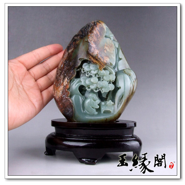 褐黄皮籽料摆件 山子