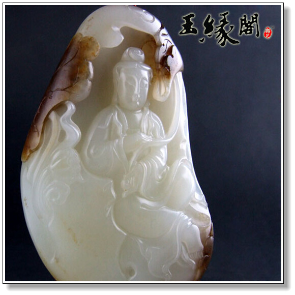 褐皮籽料 观音把件