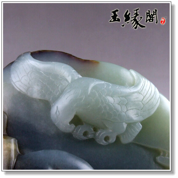 墨玉青花籽料摆件 大展宏图