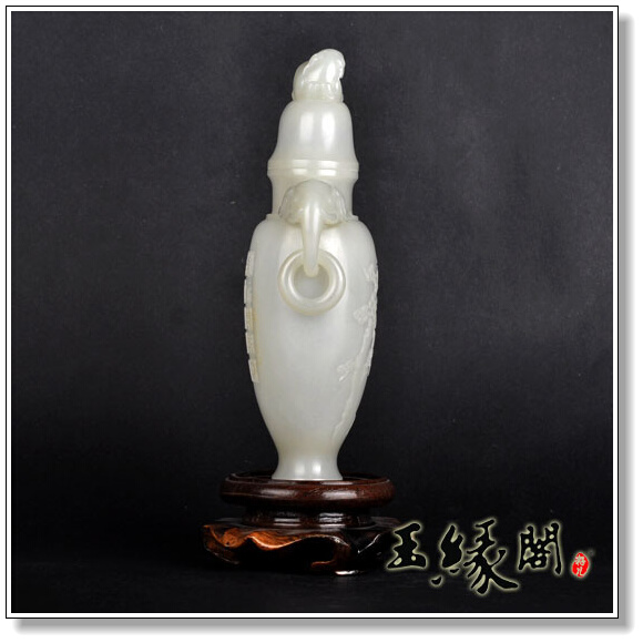 白玉籽料摆件 双象貔貅瓶