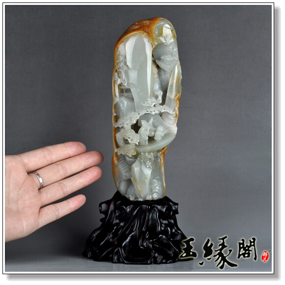 黄皮籽料摆件 九如山子