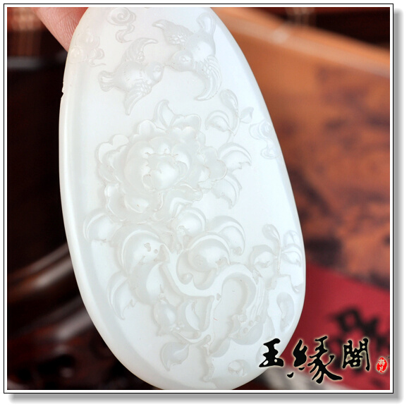 羊脂玉籽料 富贵双喜牌