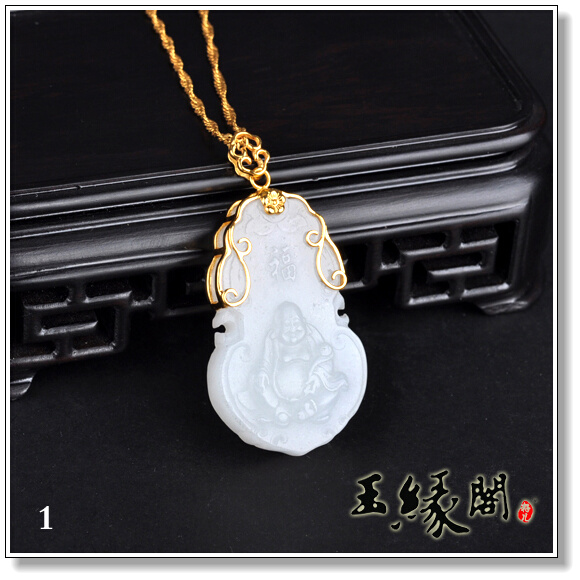 羊脂玉挂件 佛/观音镶金牌【两款】