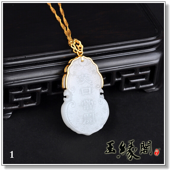 羊脂玉挂件 佛/观音镶金牌【两款】
